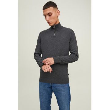 Jack & Jones - Pulover cu guler inalt si fermoar scurt