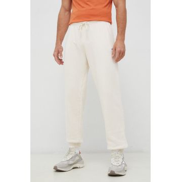 Reebok Classic pantaloni de trening din bumbac culoarea bej, uni HS9153-NONDYE