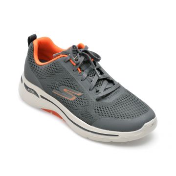 Pantofi sport SKECHERS gri, GO WALK ARCH FIT, din material textil