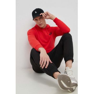 Puma bluza barbati, culoarea rosu, cu glugă, neted