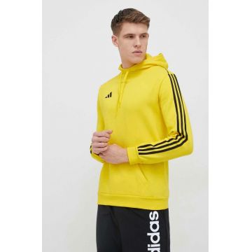 adidas Performance bluză trening Tiro 23 culoarea galben, cu glugă, cu imprimeu