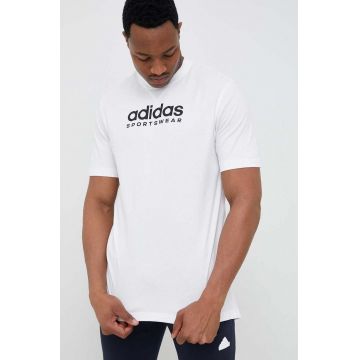 adidas tricou din bumbac culoarea alb, modelator