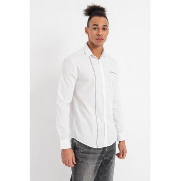 Camasa din bumbac cu imprimeu logo