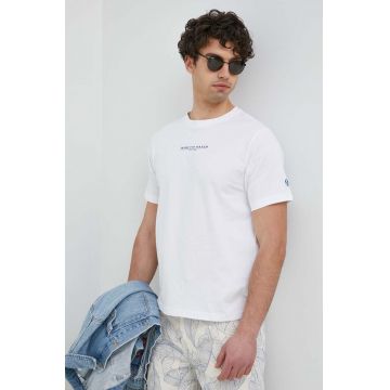 North Sails tricou din bumbac culoarea alb, cu imprimeu