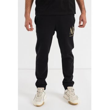 Pantaloni sport regular fit cu detaliu logo