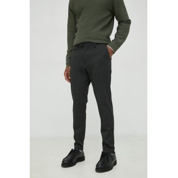 Les Deux pantaloni barbati, culoarea gri, mulata