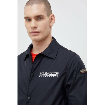 Napapijri geaca barbati, culoarea negru, de tranzitie