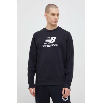 New Balance bluză bărbați, culoarea negru, cu model MT31538BK-8BK