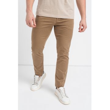 Pantaloni chino slim fit cu model discret Schino