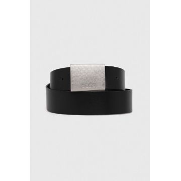 BOSS curea de piele barbati, culoarea negru
