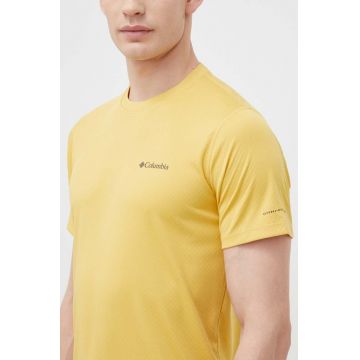 Columbia tricou sport Zero Rules culoarea galben, neted