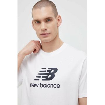 New Balance tricou din bumbac culoarea alb, modelator MT31541WT-1WT