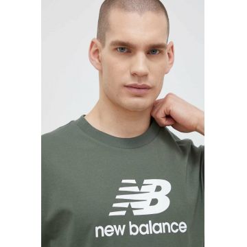 New Balance tricou din bumbac culoarea verde, modelator MT31541DON-DON