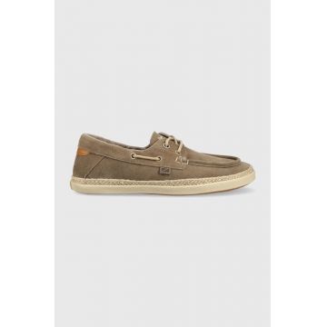 Pepe Jeans mocasini din piele intoarsa MAOUI barbati, culoarea maro, PMS30914