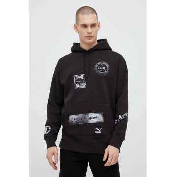 Puma bluză x We Are Legends barbati, culoarea negru, cu glugă, modelator 536317-01