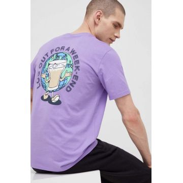 Champion tricou din bumbac culoarea violet, modelator