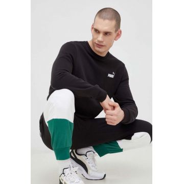 Puma bluza barbati, culoarea negru, neted