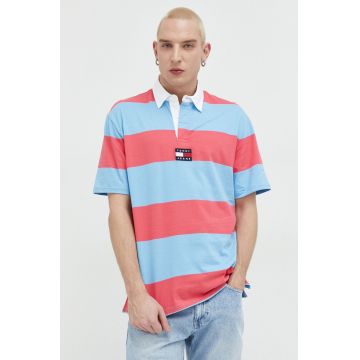 Tommy Jeans polo de bumbac culoarea roz, modelator