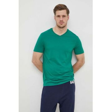 United Colors of Benetton tricou din bumbac culoarea verde, neted