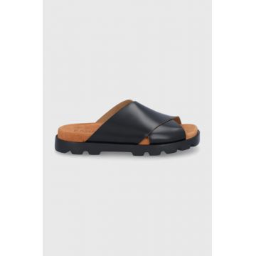 Camper slapi de piele Brutus Sandal barbati, culoarea negru