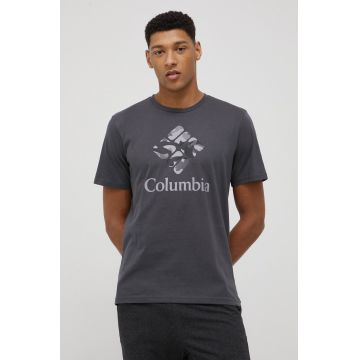 Columbia tricou din bumbac culoarea gri, cu imprimeu