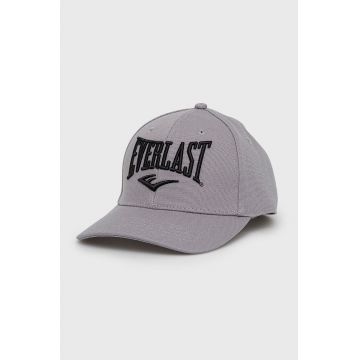 Everlast șapcă din bumbac culoarea gri, cu imprimeu