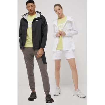 Helly Hansen tricou din bumbac culoarea galben, cu imprimeu