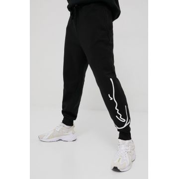 Karl Kani pantaloni barbati, culoarea negru, cu imprimeu