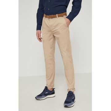 Medicine pantaloni barbati, culoarea bej, drept