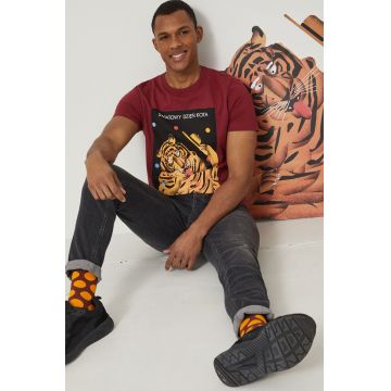 Medicine tricou din bumbac culoarea bordo, neted