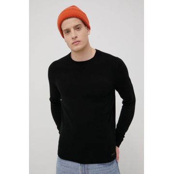 Superdry pulover de lana barbati, culoarea negru, light