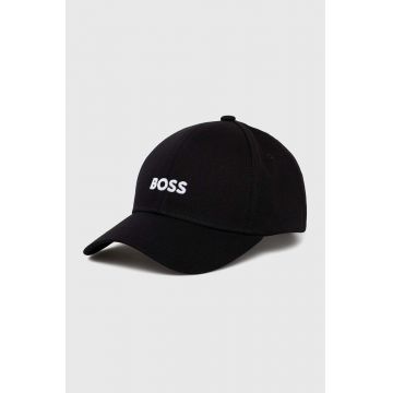 BOSS șapcă de baseball din bumbac culoarea negru, cu imprimeu