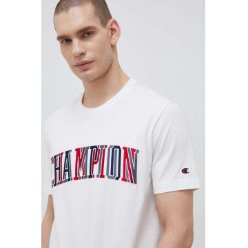 Champion tricou din bumbac culoarea alb, modelator