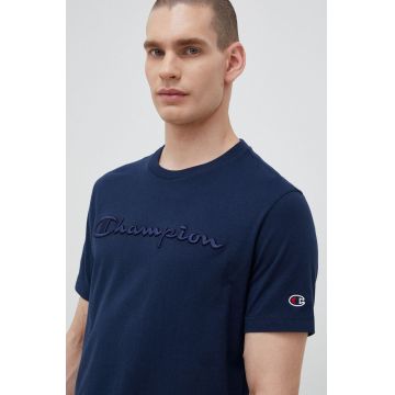 Champion tricou din bumbac culoarea albastru marin, neted