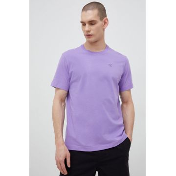Champion tricou din bumbac culoarea violet, neted