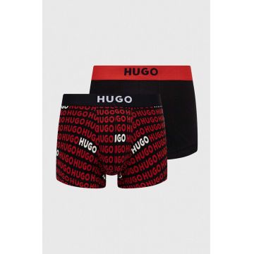 HUGO boxeri 2-pack barbati, culoarea rosu