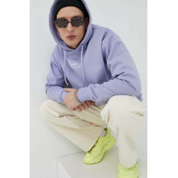 Karl Kani bluza barbati, culoarea violet, cu glugă, cu imprimeu