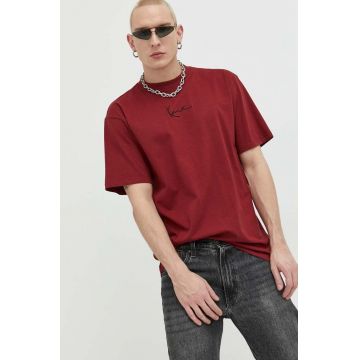 Karl Kani tricou din bumbac culoarea bordo, cu imprimeu