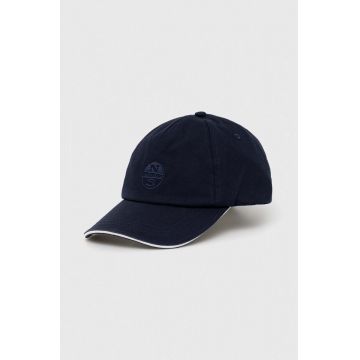 North Sails șapcă de baseball din bumbac culoarea albastru marin, neted