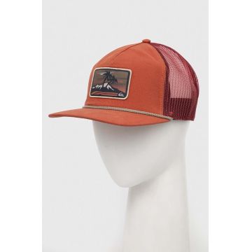 Quiksilver sapca culoarea rosu, cu imprimeu Quiksilver sapca culoarea rosu, cu imprimeu