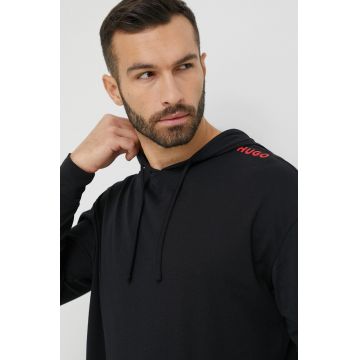 HUGO bluza barbati, culoarea negru, cu glugă, neted