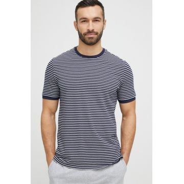 Michael Kors tricou din amestec de mătase culoarea albastru marin, modelator