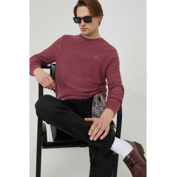 Mustang pulover de bumbac Style Emil C Basic culoarea bordo, light
