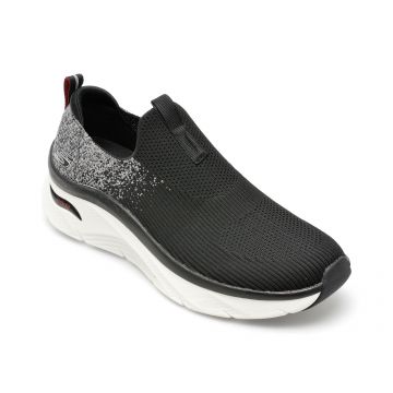 Pantofi sport SKECHERS negri, ARCH FIT, din material textil