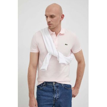 Lacoste polo de bumbac culoarea roz, uni PH4012-001