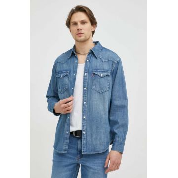 Levi's camasa jeans barbati, cu guler clasic, regular