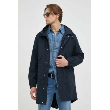 Marc O'Polo hanorac DENIM barbati, culoarea albastru marin, de tranzitie