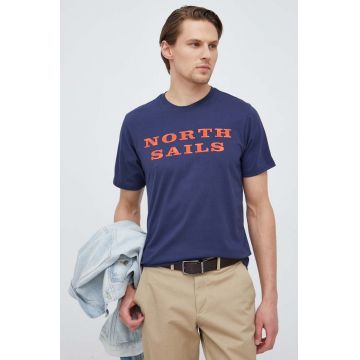 North Sails tricou din bumbac culoarea albastru marin, cu imprimeu North Sails tricou din bumbac culoarea albastru marin, cu imprimeu