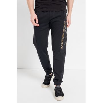 Pantaloni sport cu imprimeu logo