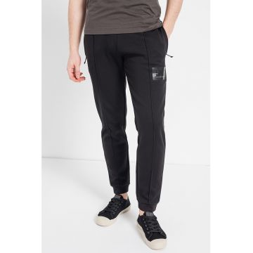 Pantaloni sport din amestec de bumbac cu talie elastica